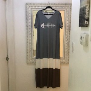 Fishbone Color Block Maxi dress XL